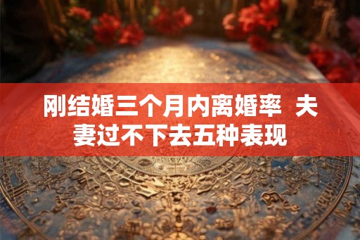 刚结婚三个月内离婚率  夫妻过不下去五种表现