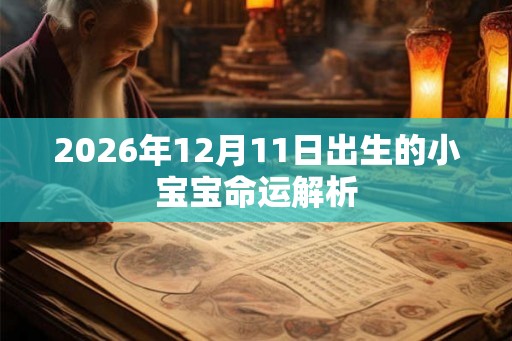 2026年12月11日出生的小宝宝命运解析