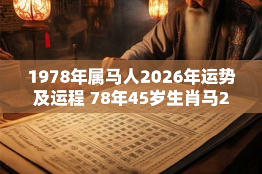 1978年属马人2026年运势及运程 78年45岁生肖马2026年每月运势