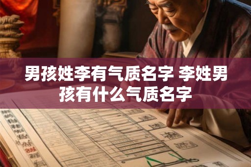 男孩姓李有气质名字 李姓男孩有什么气质名字
