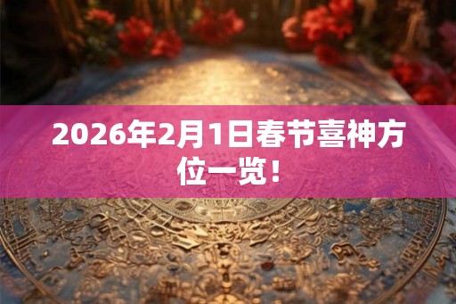 2026年2月1日春节喜神方位一览！