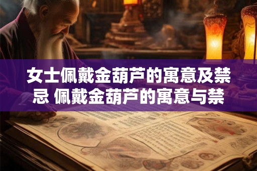 女士佩戴金葫芦的寓意及禁忌 佩戴金葫芦的寓意与禁忌