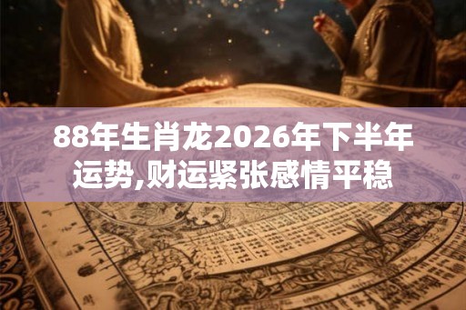 88年生肖龙2026年下半年运势,财运紧张感情平稳