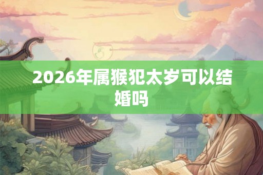 2026年属猴犯太岁可以结婚吗