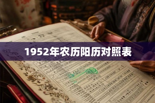1952年农历阳历对照表