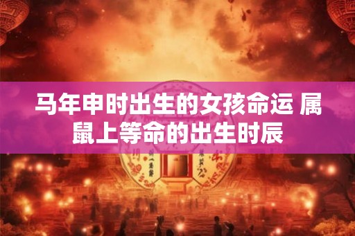 马年申时出生的女孩命运 属鼠上等命的出生时辰