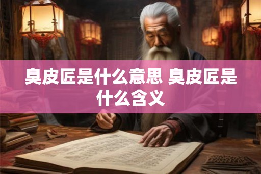 臭皮匠是什么意思 臭皮匠是什么含义