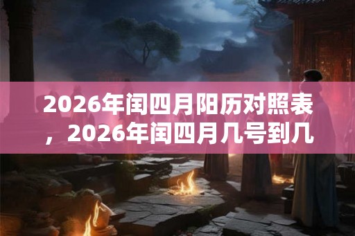2026年闰四月阳历对照表，2026年闰四月几号到几号？