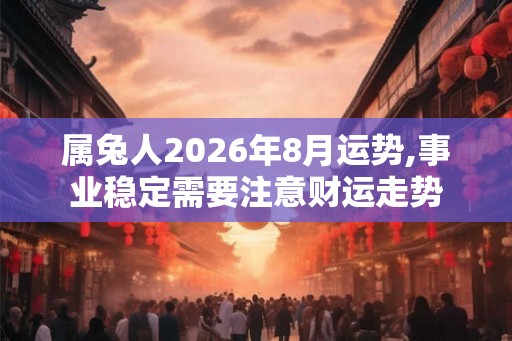 属兔人2026年8月运势,事业稳定需要注意财运走势