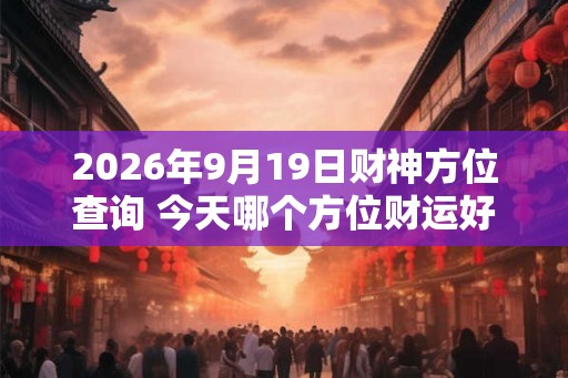 2026年9月19日财神方位查询 今天哪个方位财运好