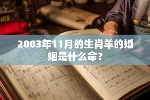 2003年11月的生肖羊的婚姻是什么命? 2003年11月的生肖羊的婚姻是什么命?