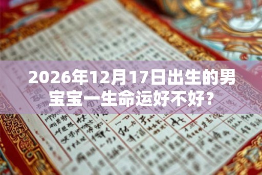 2026年12月17日出生的男宝宝一生命运好不好？