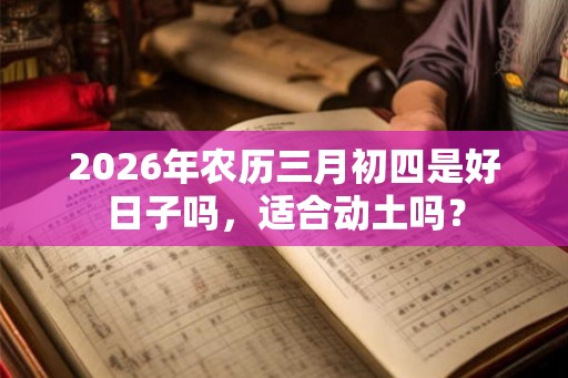 2026年农历三月初四是好日子吗，适合动土吗？