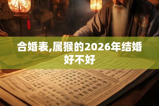合婚表,属猴的2026年结婚好不好 合婚表,属猴的2026年结婚好不好