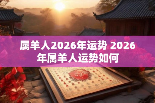 属羊人2026年运势 2026年属羊人运势如何 属羊人2026年运势 2026年属羊人运势如何