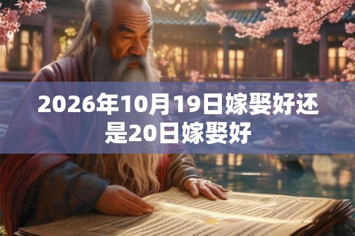 2026年10月19日嫁娶好还是20日嫁娶好
