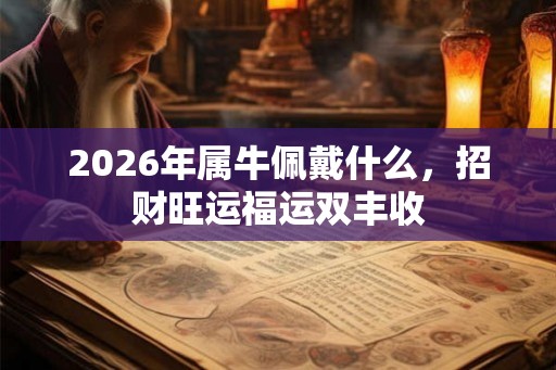 2026年属牛佩戴什么，招财旺运福运双丰收