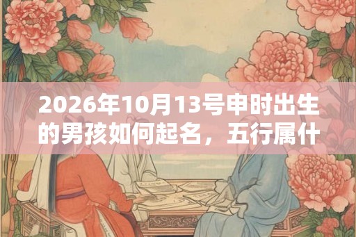 2026年10月13号申时出生的男孩如何起名，五行属什么