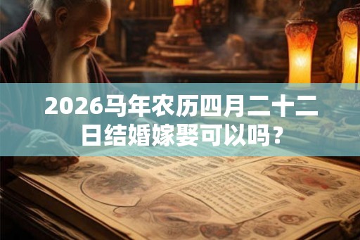 2026马年农历四月二十二日结婚嫁娶可以吗？
