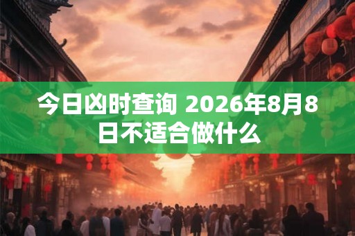 今日凶时查询 2026年8月8日不适合做什么