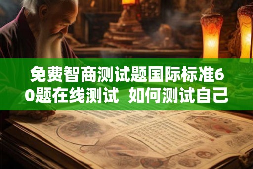 免费智商测试题国际标准60题在线测试  如何测试自己的智商是多少
