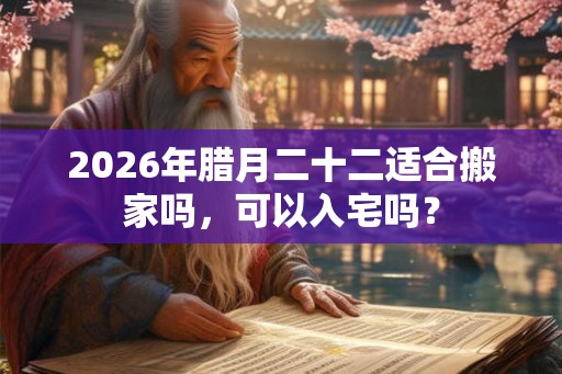 2026年腊月二十二适合搬家吗,可以入宅吗? 2026年腊月二十二适合搬家吗,可以入宅吗?