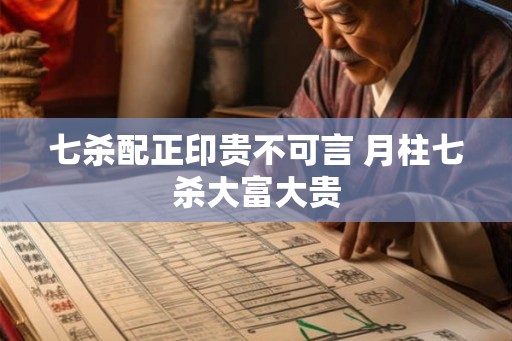 七杀配正印贵不可言 月柱七杀大富大贵