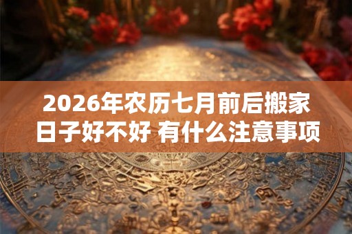 2026年农历七月前后搬家日子好不好 有什么注意事项
