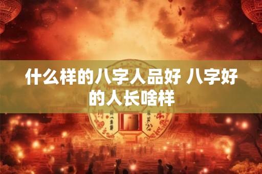 什么样的八字人品好 八字好的人长啥样