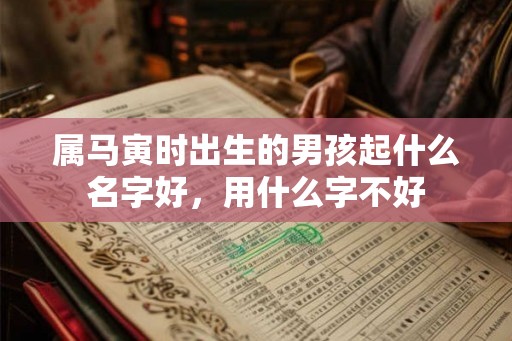 属马寅时出生的男孩起什么名字好，用什么字不好