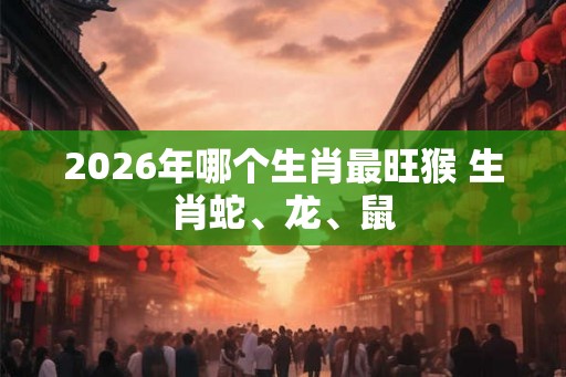 2026年哪个生肖最旺猴 生肖蛇、龙、鼠