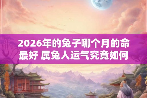 2026年的兔子哪个月的命最好 属兔人运气究竟如何