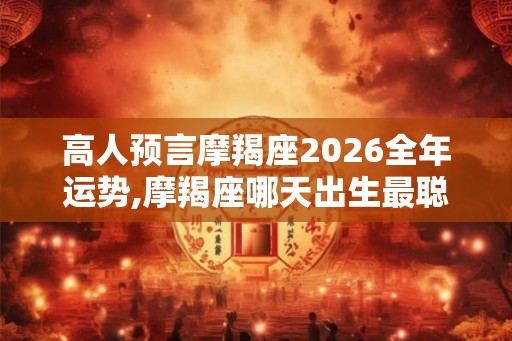 高人预言摩羯座2026全年运势,摩羯座哪天出生最聪明