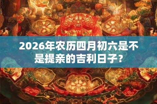 2026年农历四月初六是不是提亲的吉利日子？