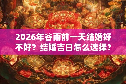 2026年谷雨前一天结婚好不好?结婚吉日怎么选择? 2026年谷雨前一天结婚好不好?结婚吉日怎么选择?