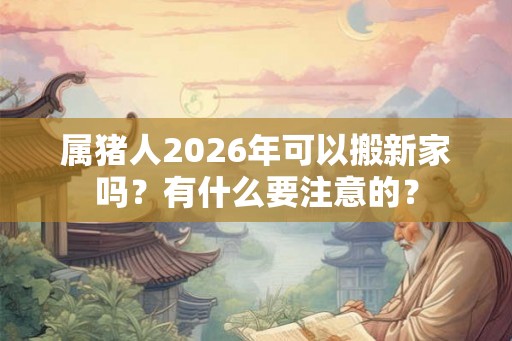 属猪人2026年可以搬新家吗？有什么要注意的？
