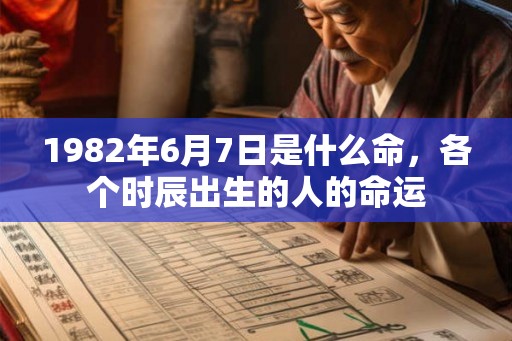 1982年6月7日是什么命，各个时辰出生的人的命运