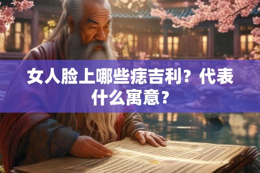 女人脸上哪些痣吉利?代表什么寓意? 女人脸上哪些痣吉利?代表什么寓意?