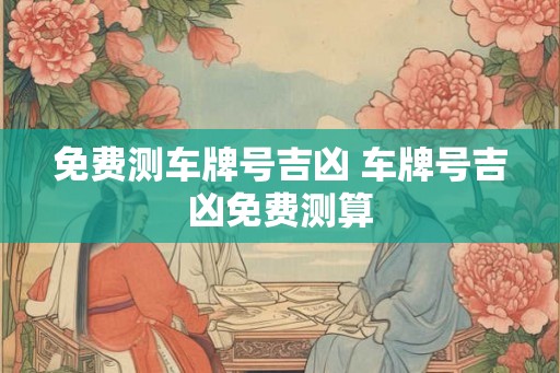 免费测车牌号吉凶 车牌号吉凶免费测算