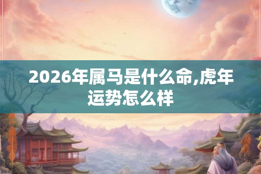 2026年属马是什么命,虎年运势怎么样