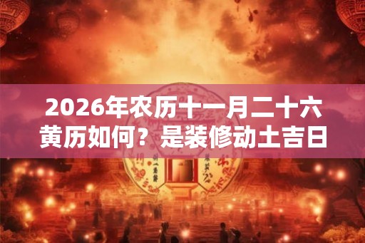2026年农历十一月二十六黄历如何?是装修动土吉日吗? 2026年农历十一月二十六黄历如何?是装修动土吉日吗?
