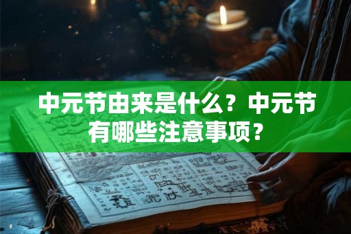 中元节由来是什么?中元节有哪些注意事项? 中元节由来是什么?中元节有哪些注意事项?