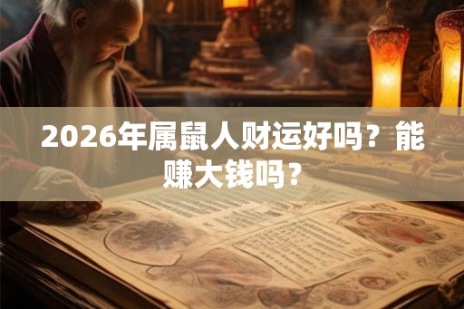 2026年属鼠人财运好吗？能赚大钱吗？