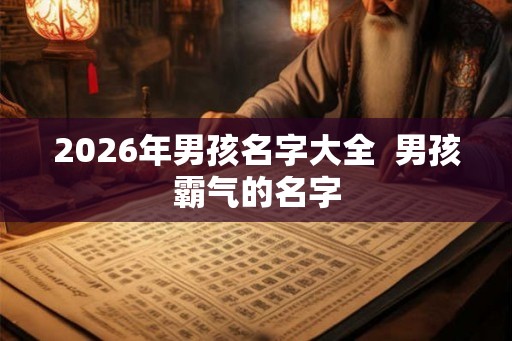 2026年男孩名字大全  男孩霸气的名字