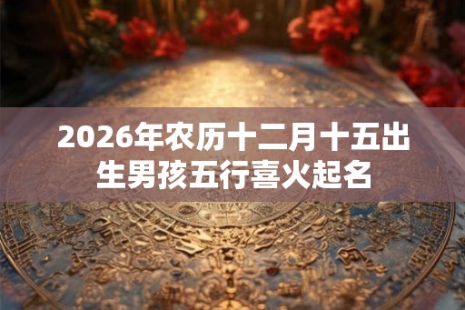 2026年农历十二月十五出生男孩五行喜火起名