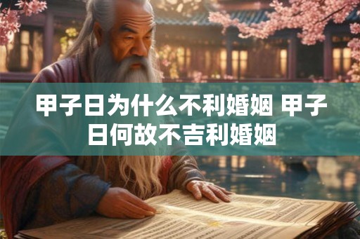 甲子日为什么不利婚姻 甲子日何故不吉利婚姻