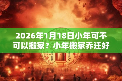 2026年1月18日小年可不可以搬家？小年搬家乔迁好不好？