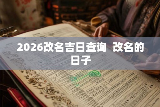 2026改名吉日查询  改名的日子