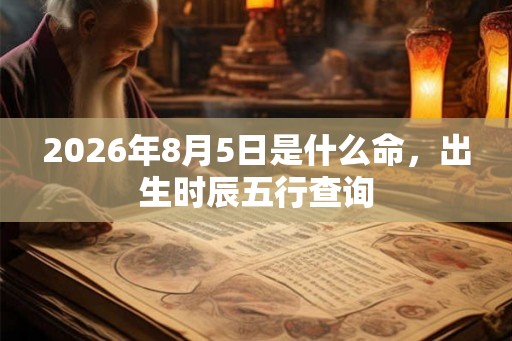 2026年8月5日是什么命，出生时辰五行查询