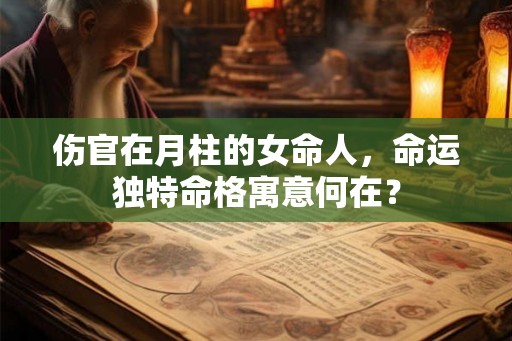 伤官在月柱的女命人，命运独特命格寓意何在？